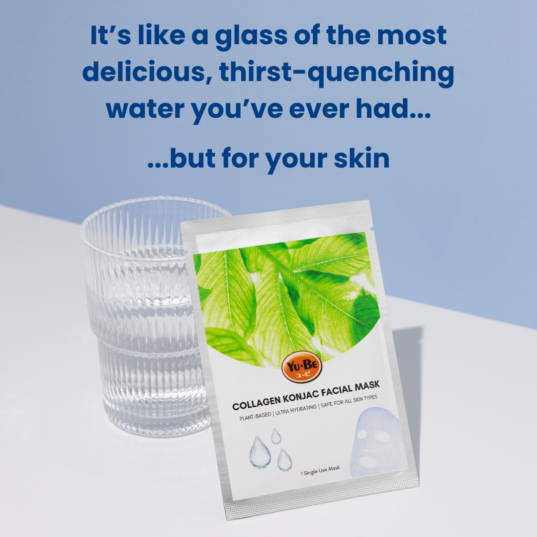 Yu-Be Skin Firming Collagen Facial Mask is like a glass of the most delicious, thirst-quenching water you've ever had...but for your skin