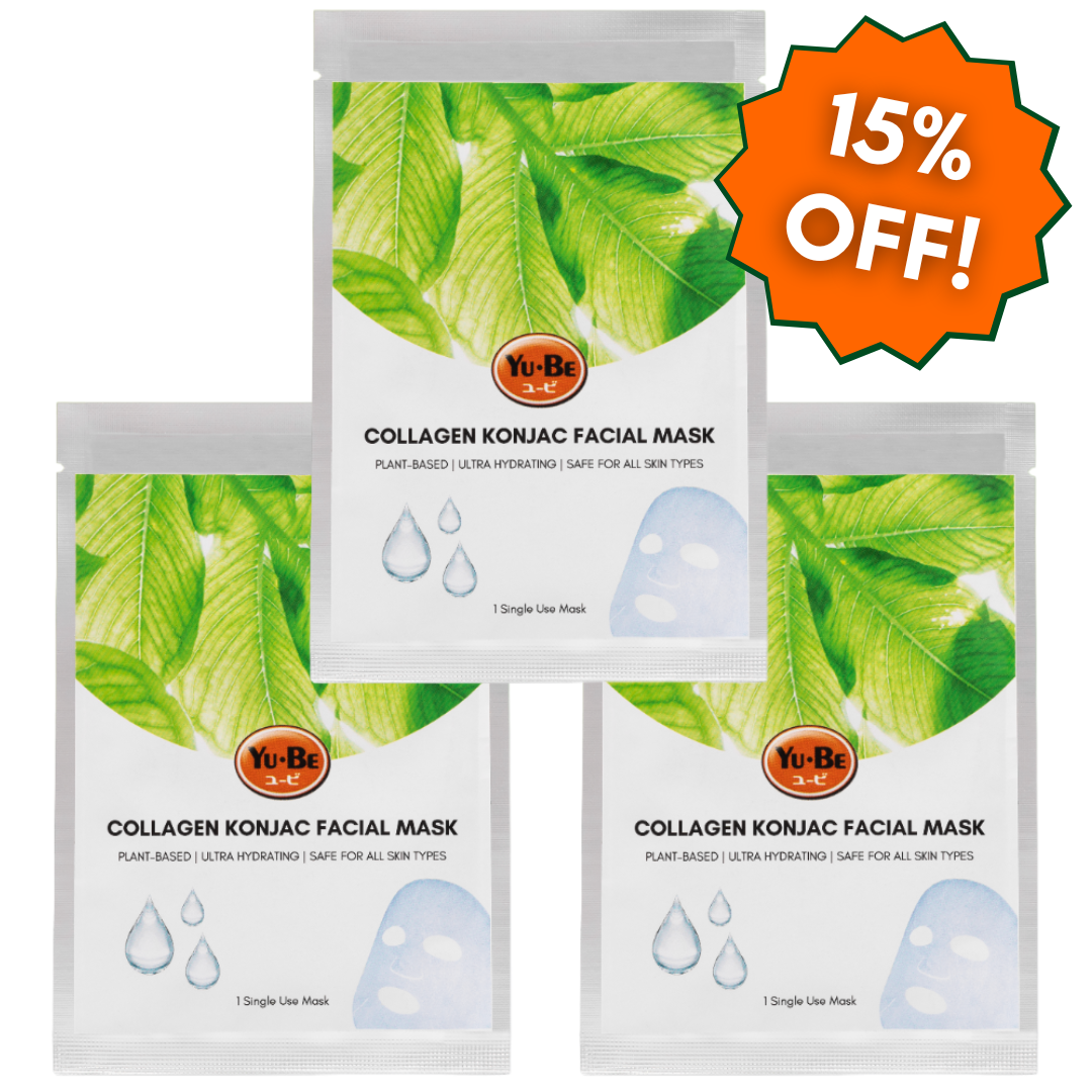 Get 15% OFF with the Yu-Be Skin Firming Collagen Facial Mask Trio