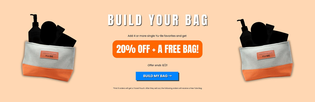 Add 4+ Yu-Be Faves and get 20% OFF + a FREE BAG