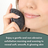 Charcoal Konjac Sponge - Yu-Be | non-abrasive exfoliator that can be used morning and evening to reveal soft, smooth, and glowing skin